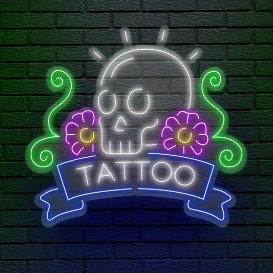 Tattoo Floreale - Insegna neon led per studio tattoo