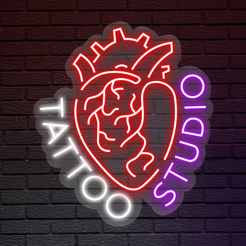 Tattoo Cuore - Insegna neon led per studio tattoo