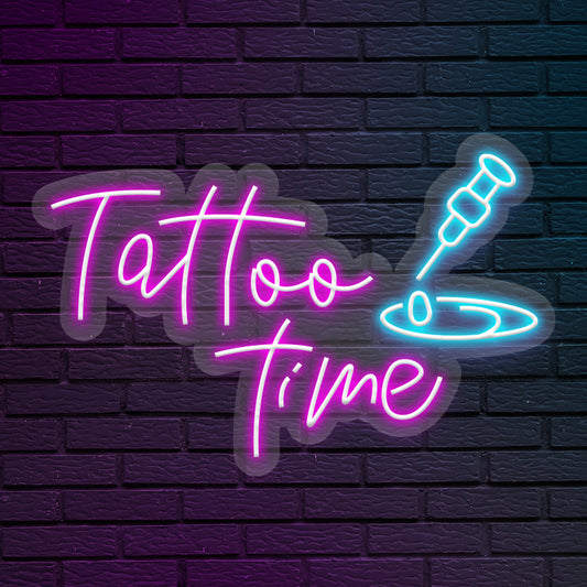 Tattoo Time - Insegna neon led per studio tattoo