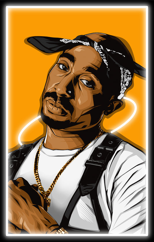 2 Pac - Quadro neon led da parete