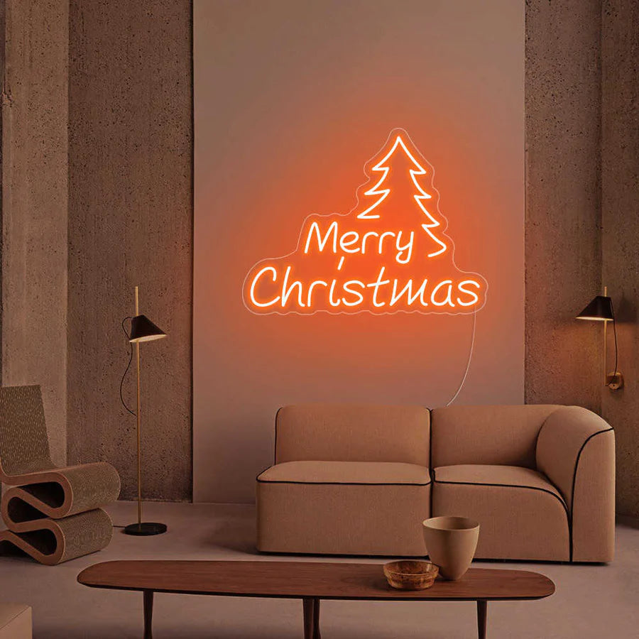 Merry christmas con albero - Neon led-neon flex