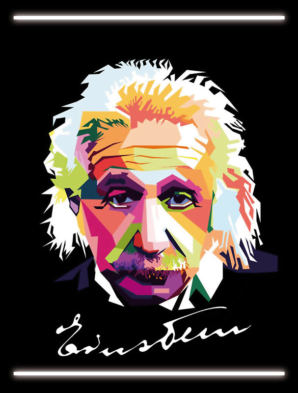 Albert Einstein - Quadro neon led da parete
