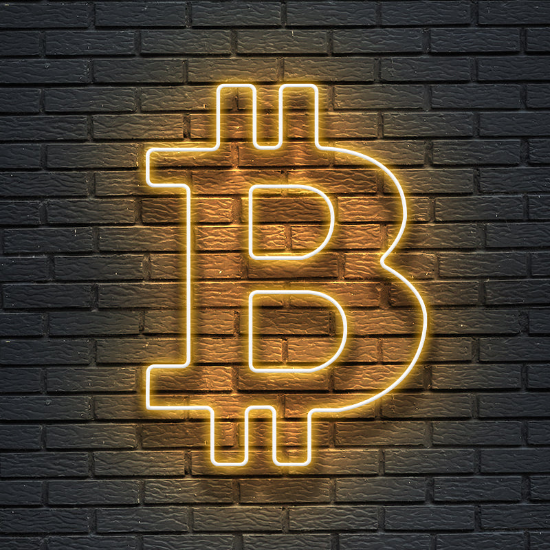 Bitcoin simbolo neon led