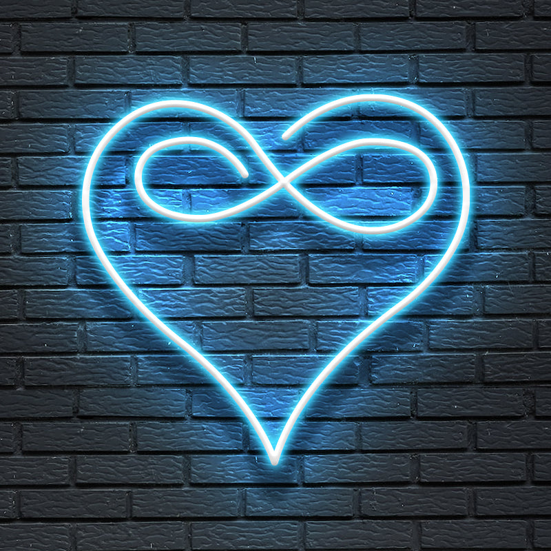 Cuore neon led con simbolo infinito interno