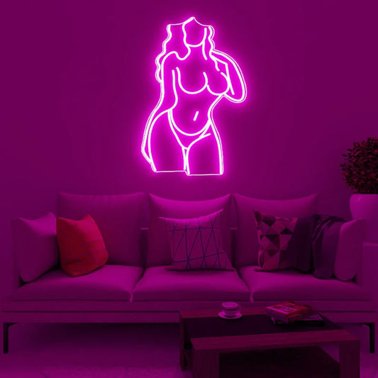 Donna in bikini silhouette  - Neon led