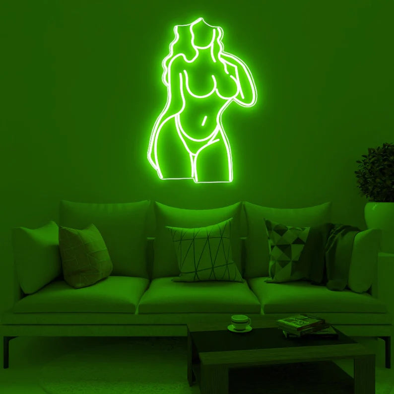 Donna in bikini silhouette  - Neon led