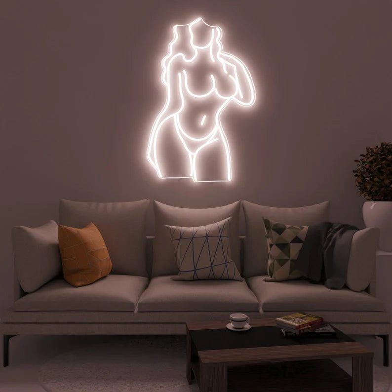Donna in bikini silhouette  - Neon led