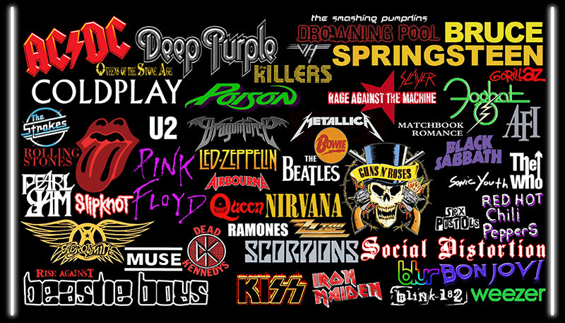Rock and roll - Quadro neon led da parete