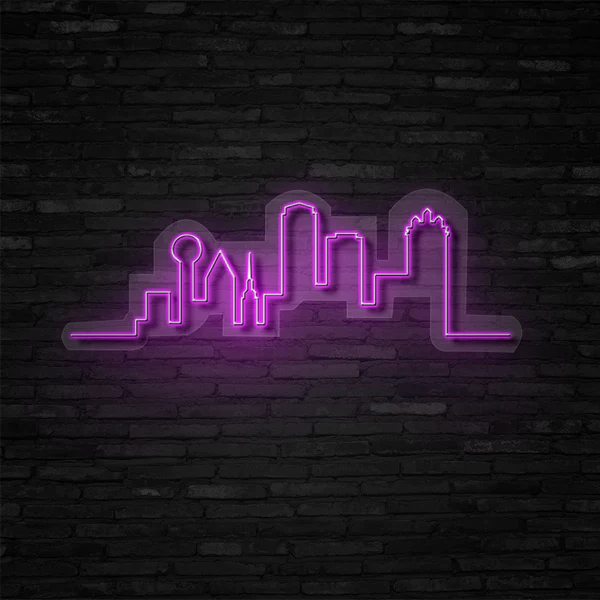 Dallas skyline - Neon led